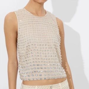 Alice and Olivia Amal embellished tank